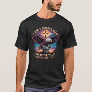 Camiseta Eu gosto de motocicletas Acredito em Jesus Motocic