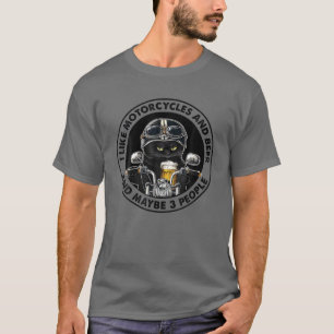 Camiseta Eu Gosto De Motociclos E Cerveja E Talvez 3 Pessoa
