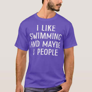 Camiseta Eu gosto de nadar e talvez 3 Pessoas 2
