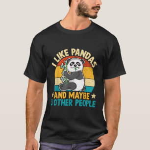 Camiseta Eu Gosto De Pandas E Talvez 3 Pessoas Kawaii Panda