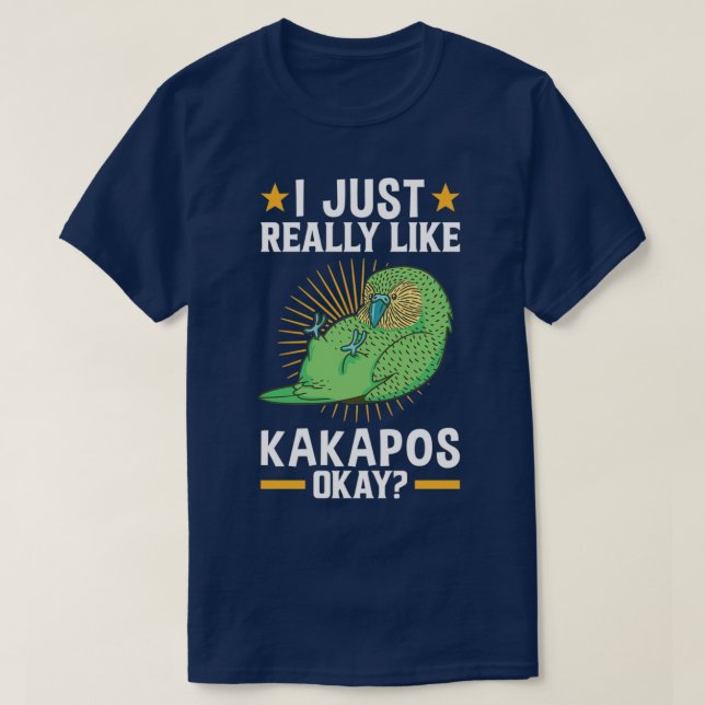 Camiseta Eu gosto de papagaio sem voo Kakapo (Frente do Design)