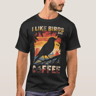 Camiseta Eu Gosto de Pássaros e Café Piada de Café Amante d