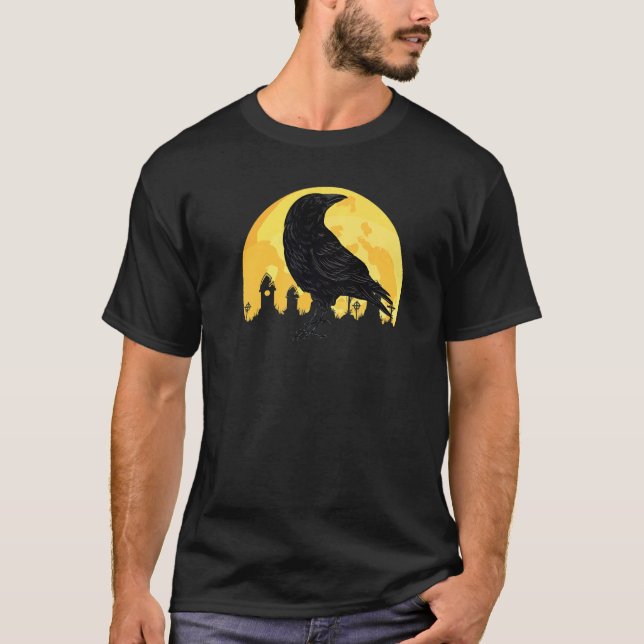 Camiseta Eu Gosto De Pássaros Raven Viking Crow Silhouette  (Frente)