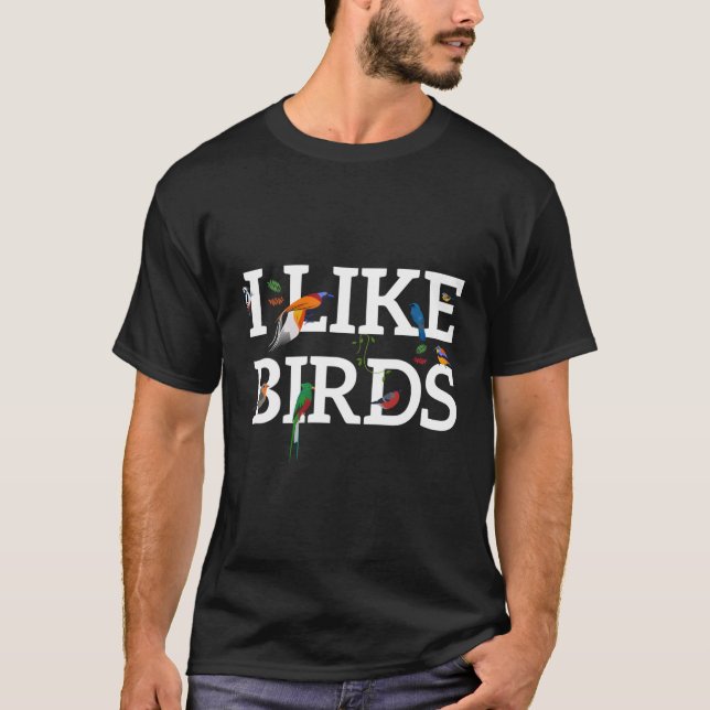 Camiseta Eu Gosto De Pássaros Vendo Aves (Frente)