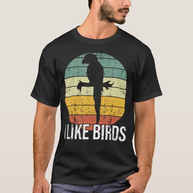 Camiseta Eu Gosto de Pássaros Vintage (Frente)