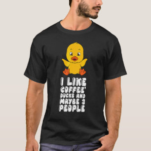 Camiseta Eu Gosto de Patos de Café E Talvez 3 Pessoas