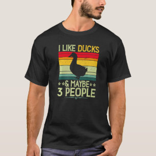 Camiseta Eu gosto de Patos e talvez 3 Pessoas Colheita Faze