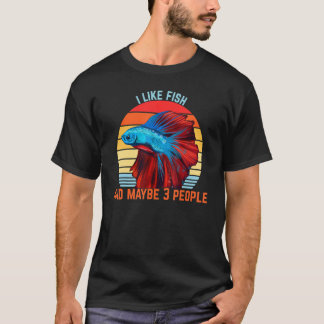 Camiseta Eu Gosto De Peixe E Talvez 3 Pessoas De Design