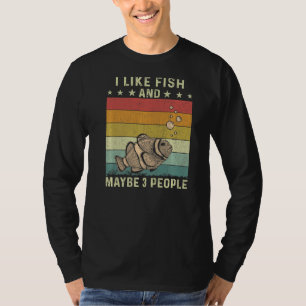 Camiseta Eu Gosto De Peixe E Talvez 3 Pessoas Retro 60 Anos