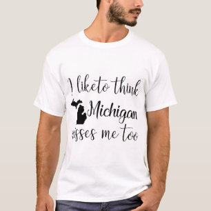 Camiseta eu gosto de pensar faltas michigan imitação de