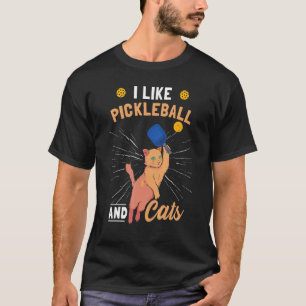 Camiseta Eu Gosto de Pickleball e Gatos Gato Pickle Bola Pi