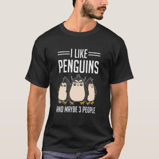 Camiseta Eu Gosto De Pinguins E Talvez 3 Pessoas De Pinguim