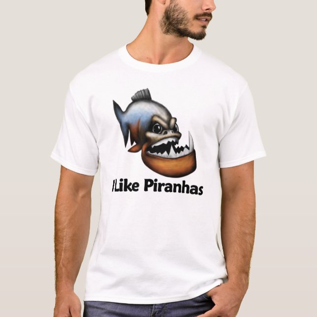 Camiseta Eu gosto de Piranhas (Frente)
