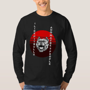 Camiseta Eu Gosto De Pitbull E Talvez 3 Pessoas Vintage Dog
