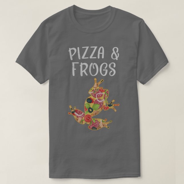 Camiseta Eu gosto de pizza e Sapos Sapos Engraçados Pizza A (Frente do Design)