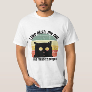 Camiseta Eu Gosto de Pizza Meu Gato E Talvez 2 Pessoas Engr