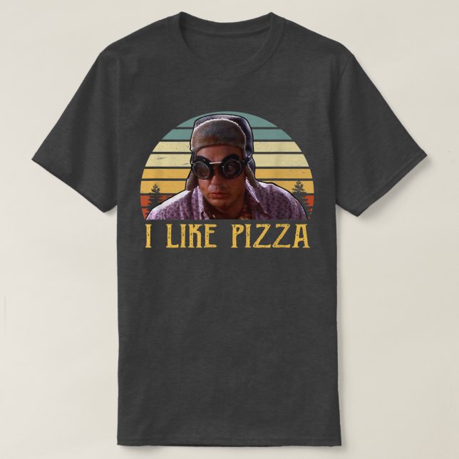 Camiseta Eu Gosto De Pizza Vintage Engraçado Dizendo (Frente do Design)