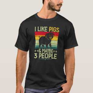 Camiseta Eu gosto de porcos e talvez três Pessoas de colhei
