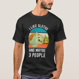 Camiseta Eu Gosto de Preguiças e Talvez 3 Pessoas Vintage R