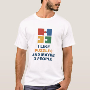 Camiseta Eu Gosto de Puzzles E Talvez 3 Pessoas