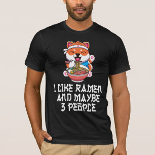 Camiseta Eu Gosto de Ramen E Talvez 3 Pessoas Anime Engraça