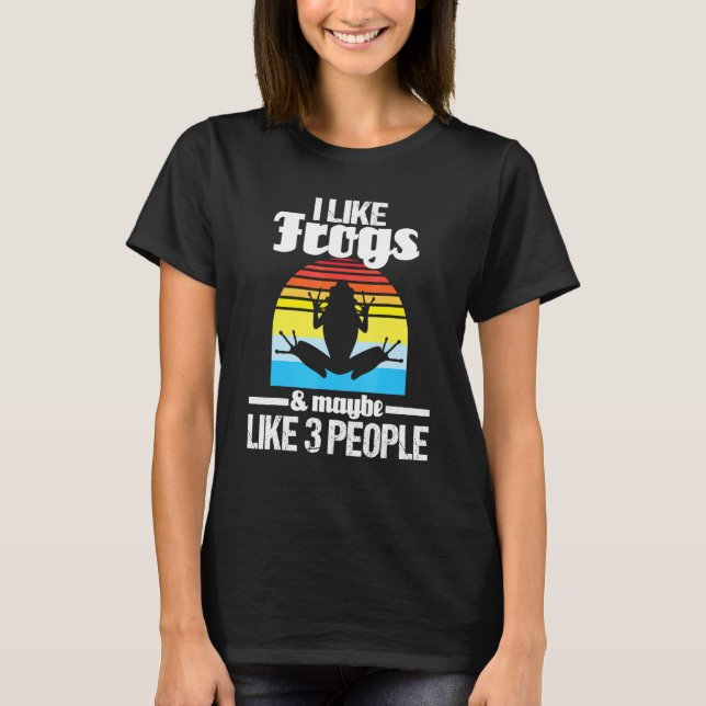Camiseta Eu Gosto de Rãs E Talvez 3 Pessoas - Rã Anfíbia O (Frente)