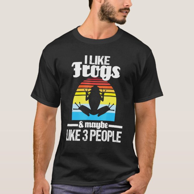 Camiseta Eu Gosto de Rãs E Talvez 3 Pessoas - Rã Anfíbia O (Frente)