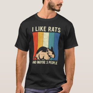 Camiseta Eu Gosto de Ratos E Talvez 3 Pessoas Retro Rato
