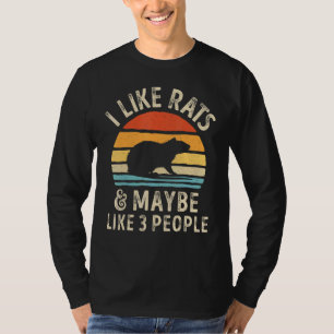 Camiseta Eu Gosto De Ratos E Talvez De Três Pessoas De Rato