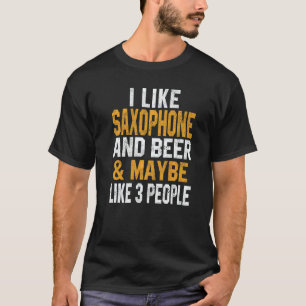 Camiseta Eu Gosto de Saxofone e Cerveja Metais Música Jazz