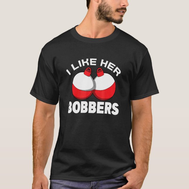 Camiseta Eu gosto de seus flutuadores - pesca - texto engra (Frente)