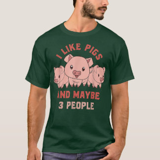 Camiseta Eu Gosto De Suínos E Talvez 3 Pessoas Farmer Fazen