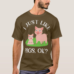 Camiseta Eu Gosto De Suínos Engraçados E Engraçados Prêmio 