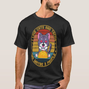 Camiseta Eu Gosto De Tacos De Gatos E Talvez 3 Pessoas De G