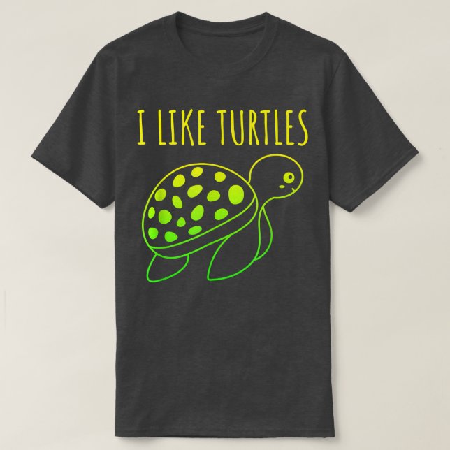 Camiseta Eu gosto de tartarugas bonitinhas (Frente do Design)