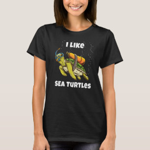 Camiseta Eu gosto de tartarugas marinhas e tartarugas 2