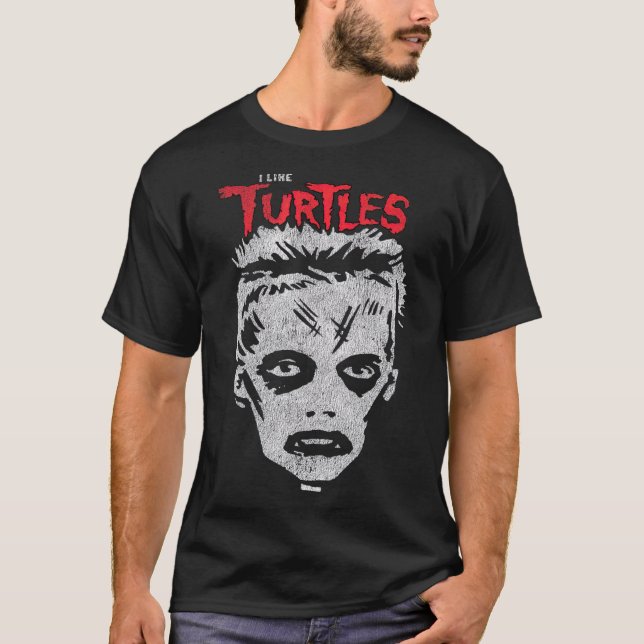 Camiseta Eu Gosto De Tartarugas Zombie Boy Skull (Frente)
