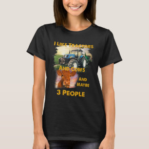Camiseta Eu Gosto de Tratores E Vacas E Talvez 3 Pessoas Le