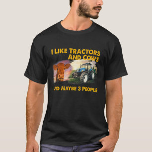 Camiseta Eu Gosto de Tratores e Vacas e Talvez 3 Pessoas Le
