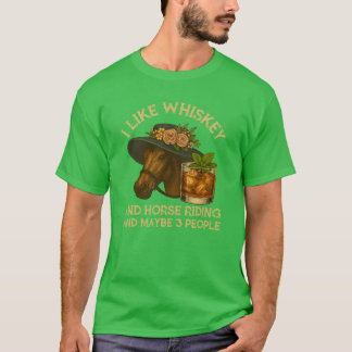 Camiseta Eu Gosto De Uísque E Cavalo Andando E Talvez 3 Pes