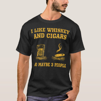 Camiseta Eu Gosto De Uísque E Cigarros E Talvez 3 Pessoas D