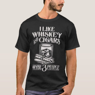 Camiseta Eu Gosto de Uísque e Cigarros Macaco Engraçado