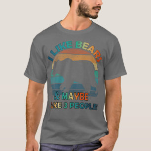 Camiseta Eu Gosto De Ursos E Talvez Como 3 Pessoas De Sobre