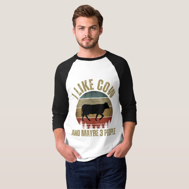 CAMISETA EU GOSTO DE VACA E TALVEZ 3 PESSOAS (Frente Completa)