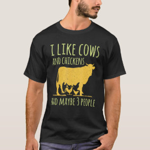 Camiseta Eu Gosto de Vacas e Galinhas E Talvez 3 Pessoas Fa