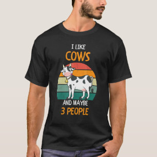 Camiseta Eu Gosto de Vacas e talvez 3 pessoas