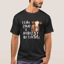 Camiseta Eu Gosto de Vacas e Talvez 3 Pessoas Amante de Vac
