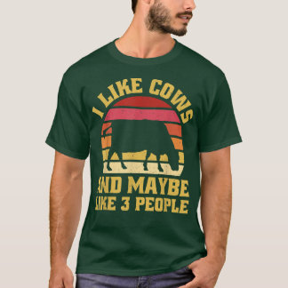 Camiseta Eu Gosto De Vacas E Talvez 3 Pessoas De Fazenda En