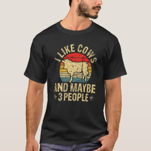 Camiseta Eu Gosto de Vacas E Talvez 3 Pessoas Fazendeiro d