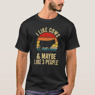 Camiseta Eu gosto de Vacas E Talvez 3 Pessoas Vacas